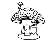 幼兒蘑菇房子簡筆畫圖片